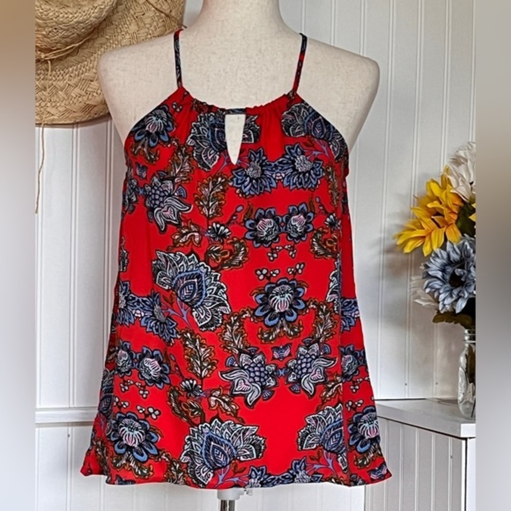 Burnt Orange Floral High-Low Top